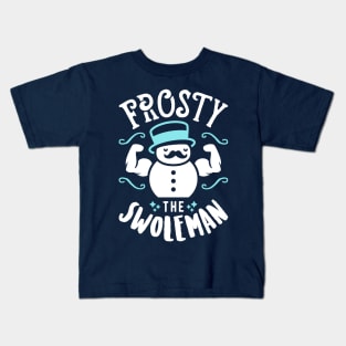 Frosty The Swoleman (Funny Christmas Gym Fitness) Kids T-Shirt